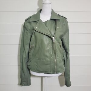 BlankNYC Jacket Olive Green Faux Leather Size L